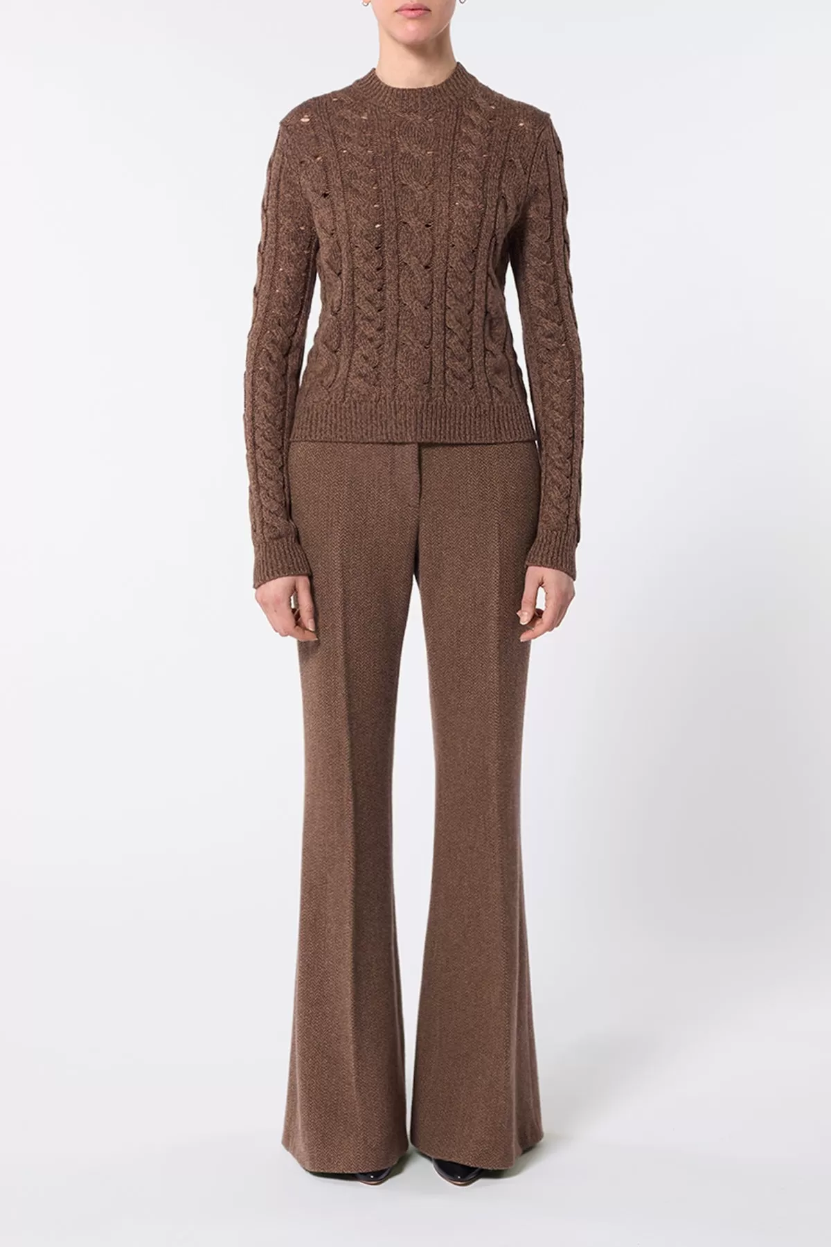 Anthea Knit Sweater in Chocolate Multi Cashmere