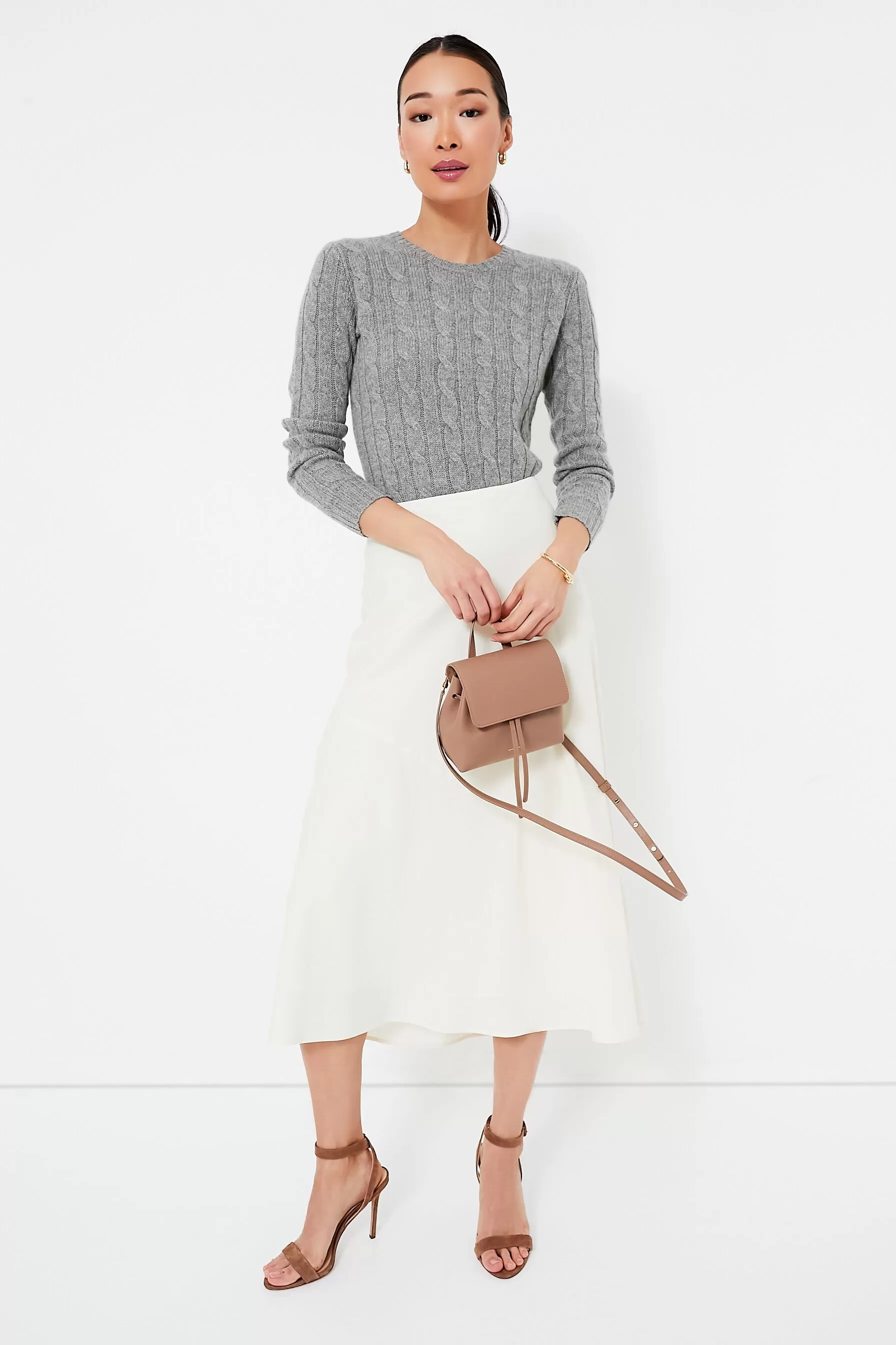 Battalion Grey Heather Julianna Classic Cashmere Pullover