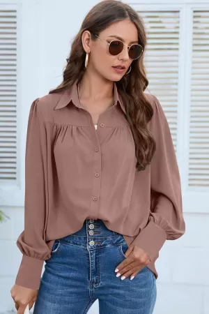 BUTTON DOWN DAILY BASIC BLOUSE