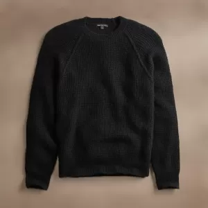 Cashmere Knit Raglan Crew - True Black