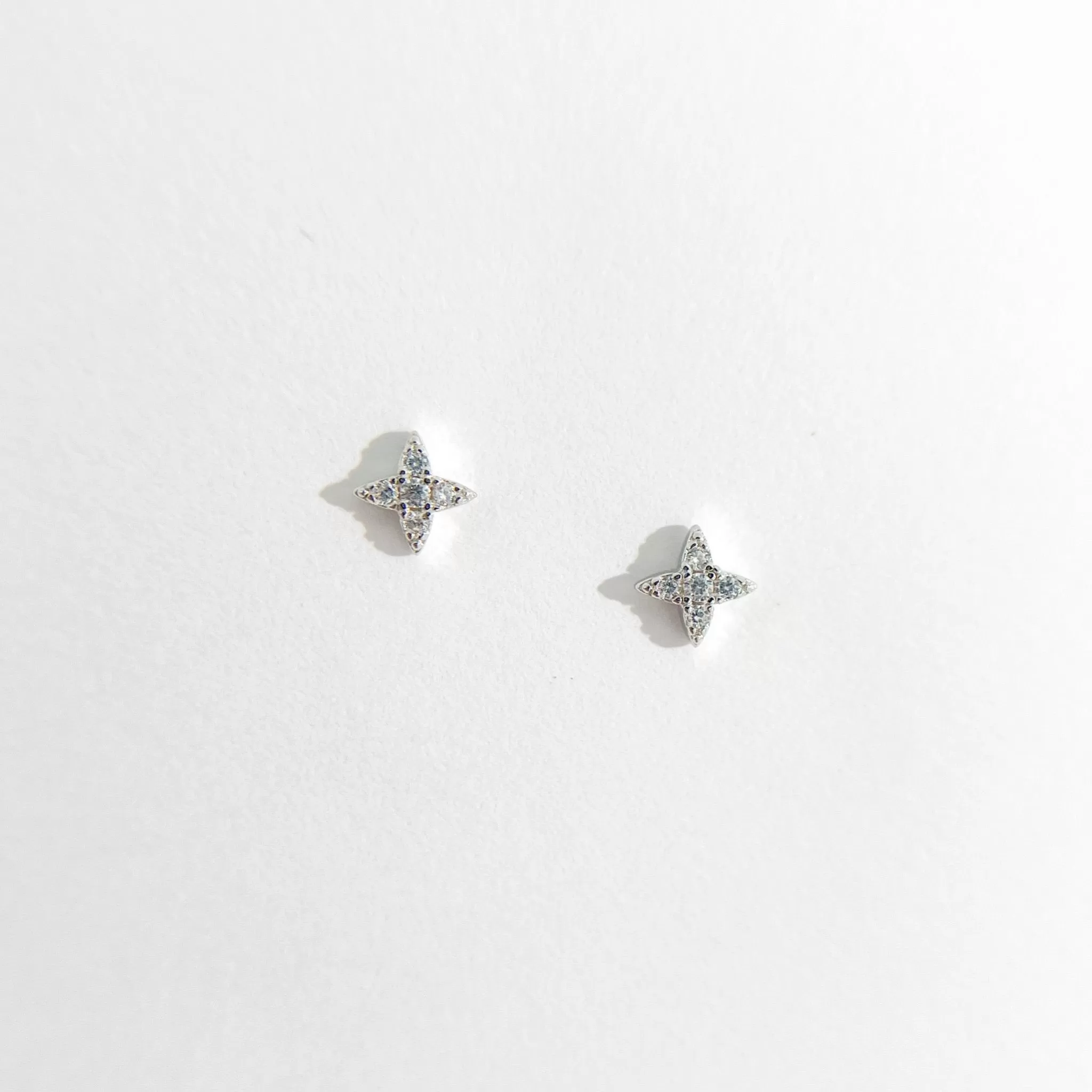 Clear Gem Estrella Studs in Silver