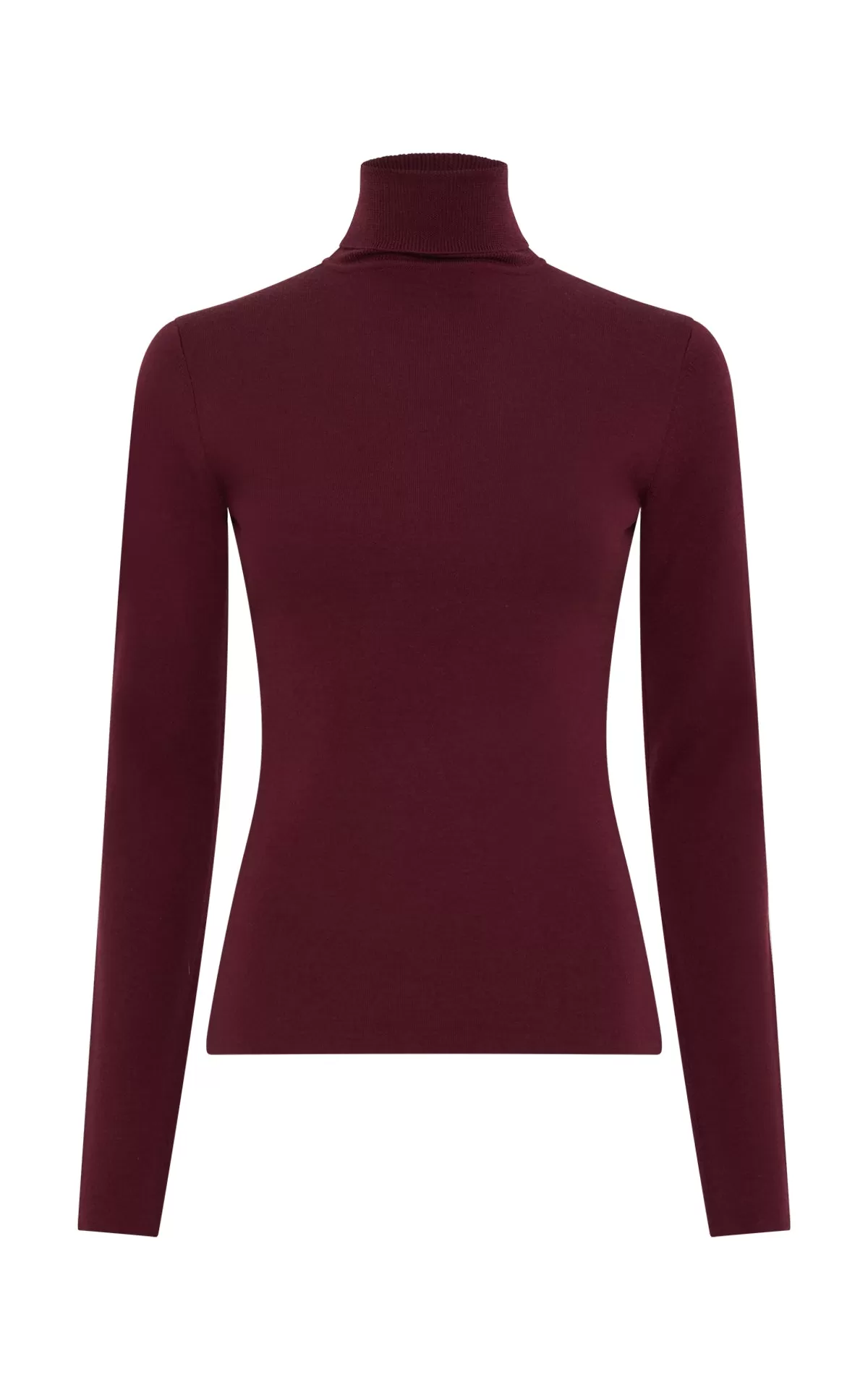 Costa Knit Turtleneck in Bordeaux Cashmere Silk