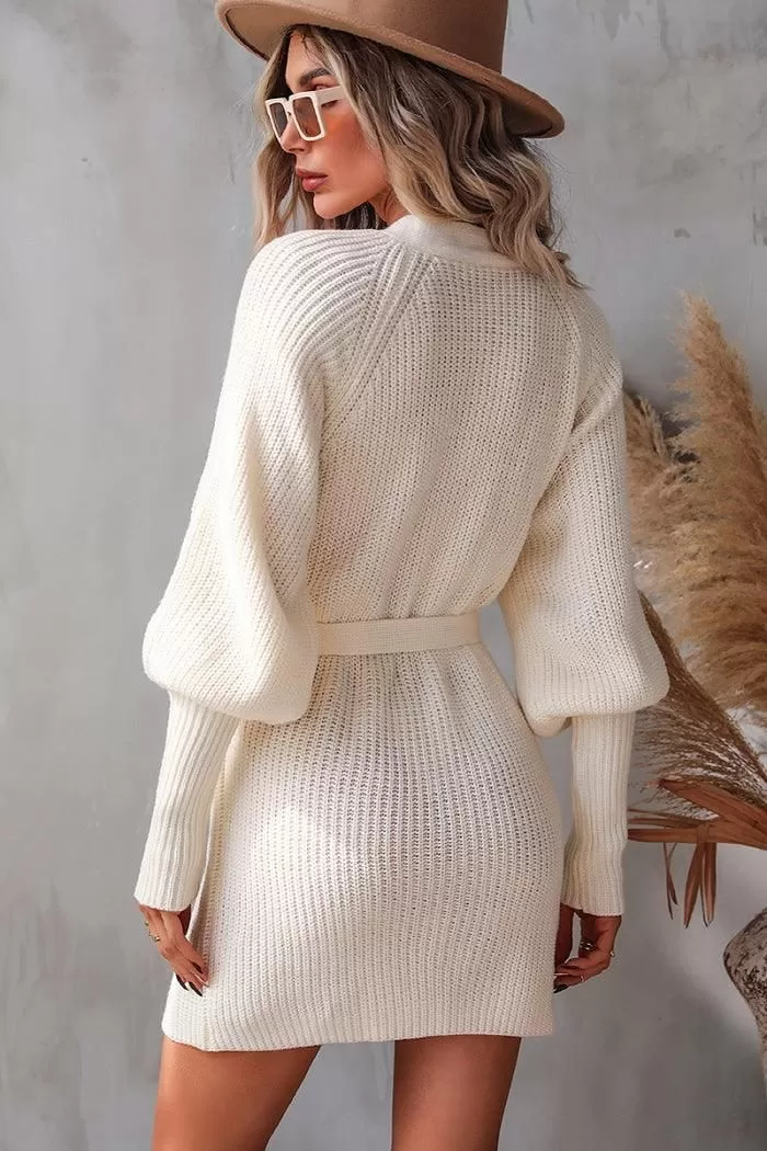 FITTED SLEEVE KNIT CARDIGAN SWEATER