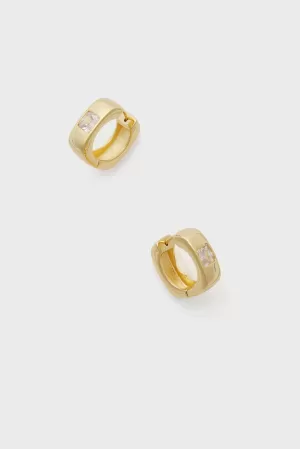 Gold Bezel Hoops