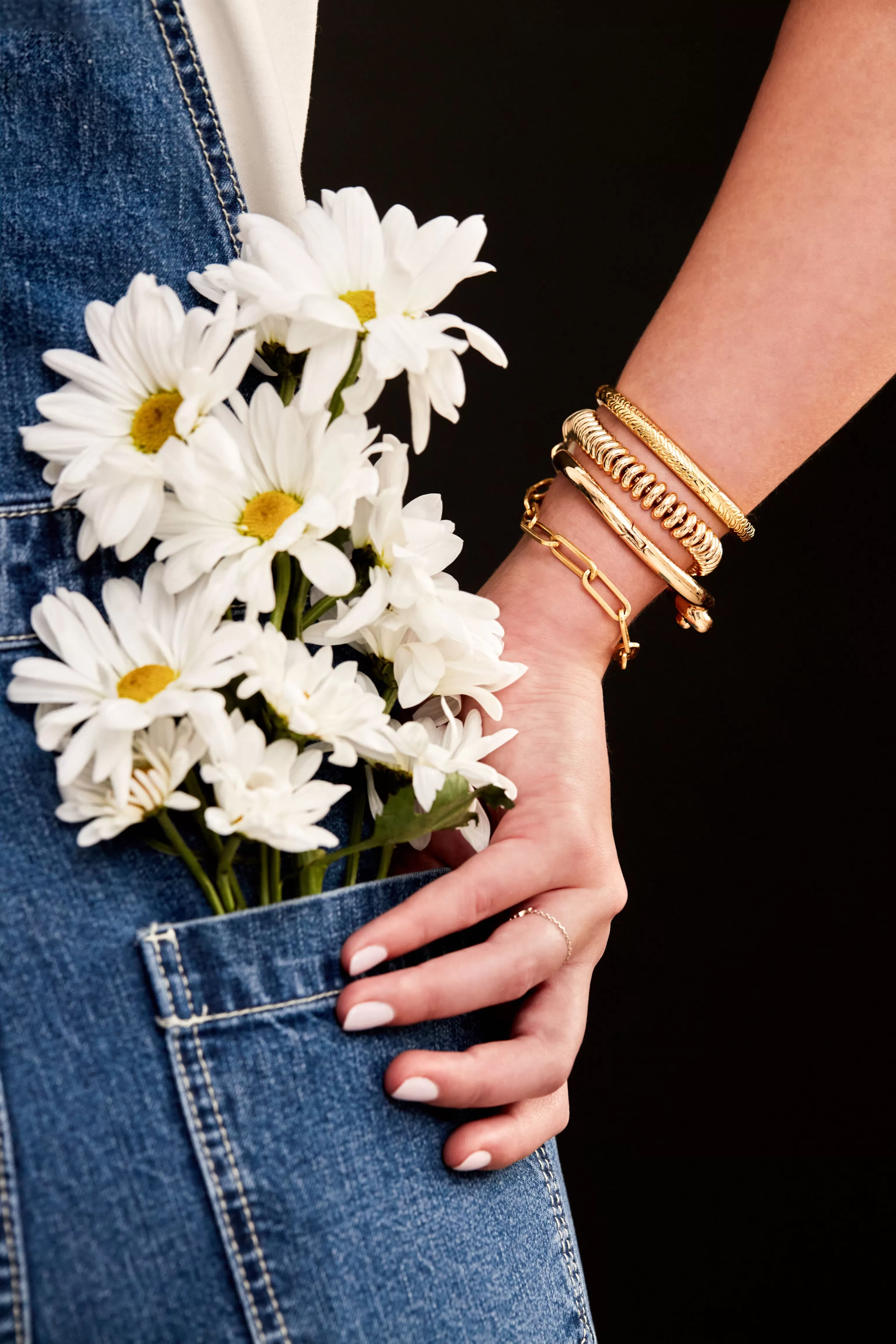 Gold Virginia Etched Bracelet