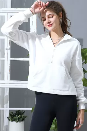 HIGH NECK HALF ZIP UP FLEECE PULLOVER ANORAK JACKET