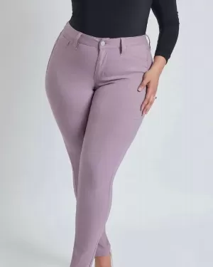 Hyper Stretch Mid-Rise Skinny Jeans in Orchid | Orchid