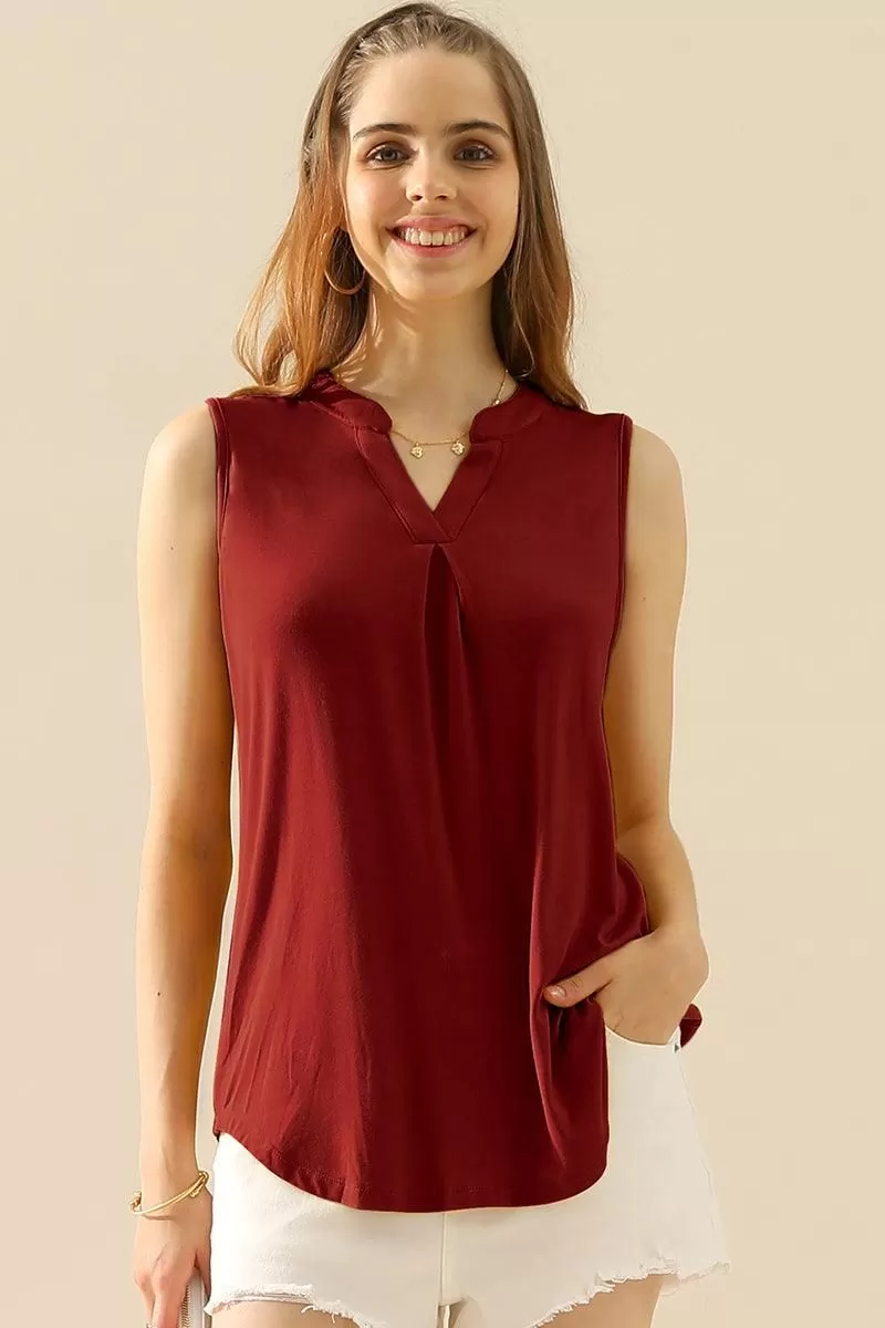 JOHNNY COLLARS SLEEVELESS BLOUSE SHIRTS TOPS