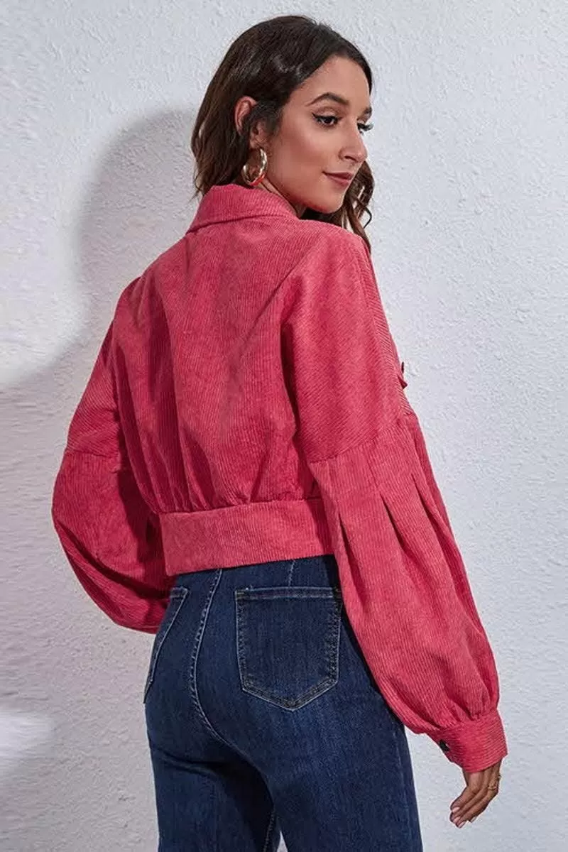 LANTERN SLEEVE CORDUROY JACKET