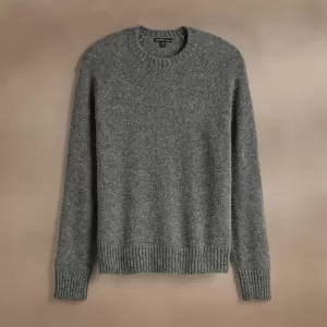 Lightweight Textured Cashmere Crew - Thunder