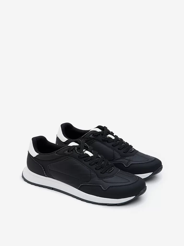 LUNA BLU Black Suede Lace-Up Sneakers