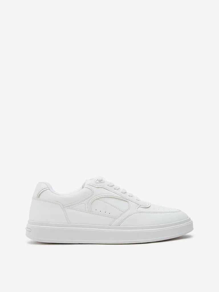 LUNA BLU White Perforated Design Sneakers