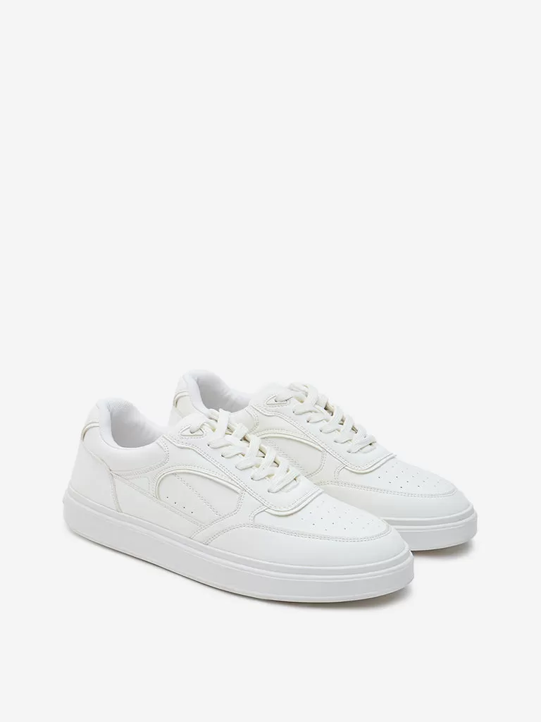 LUNA BLU White Perforated Design Sneakers