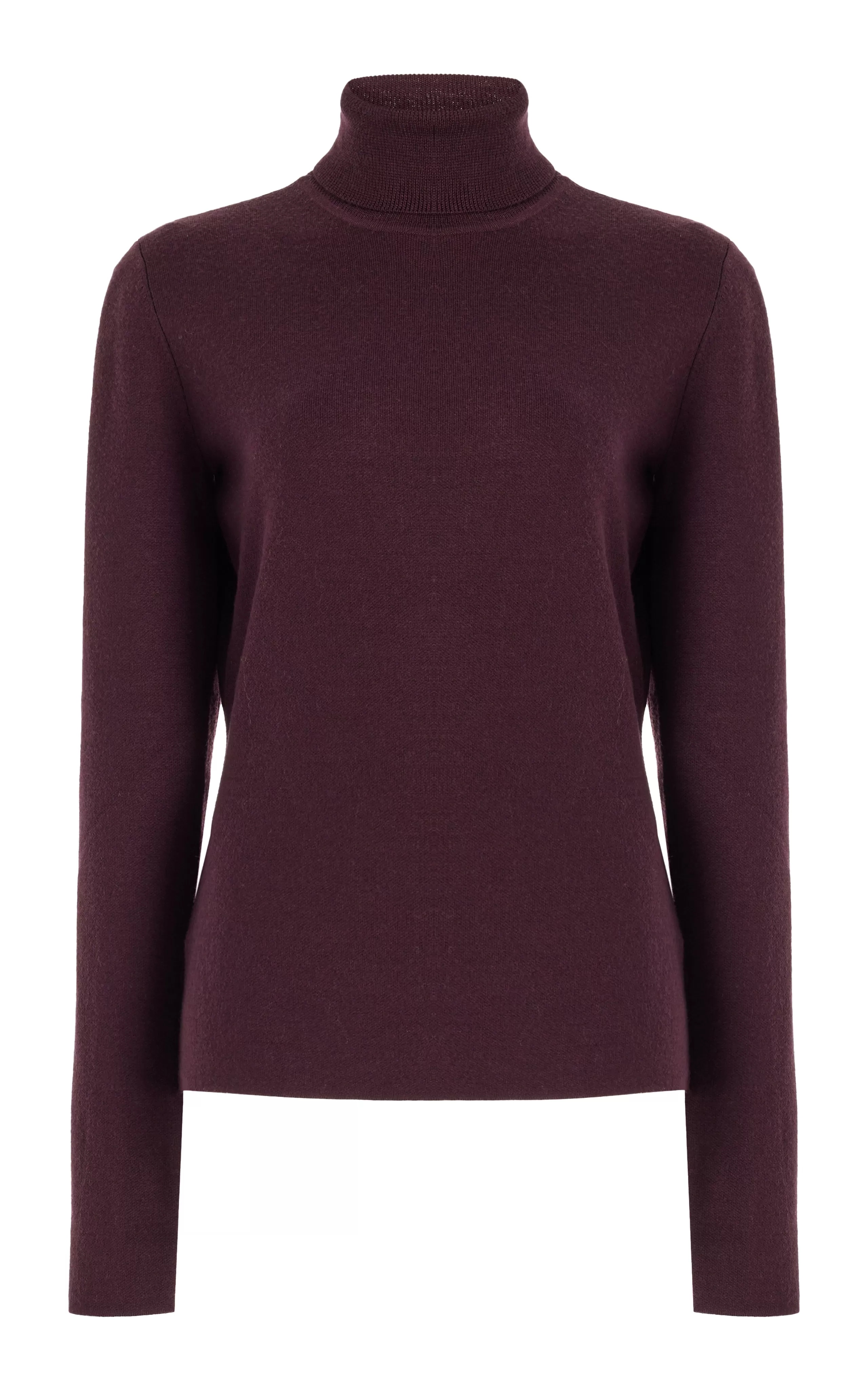 May Knit Turtleneck in Deep Bordeaux Merino Wool Cashmere