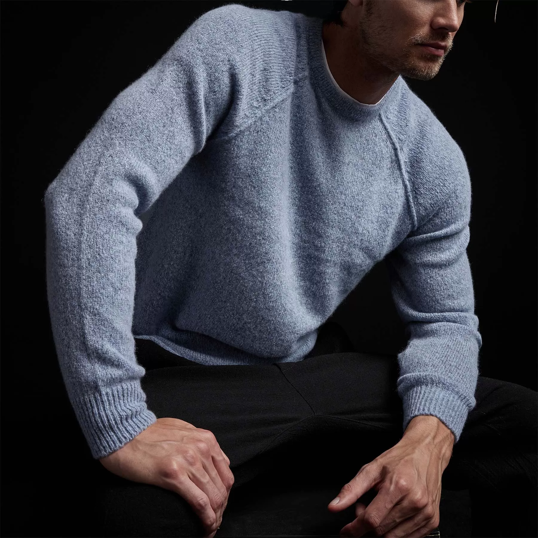 Mid Gauge Cashmere Sweatshirt - Atlantic