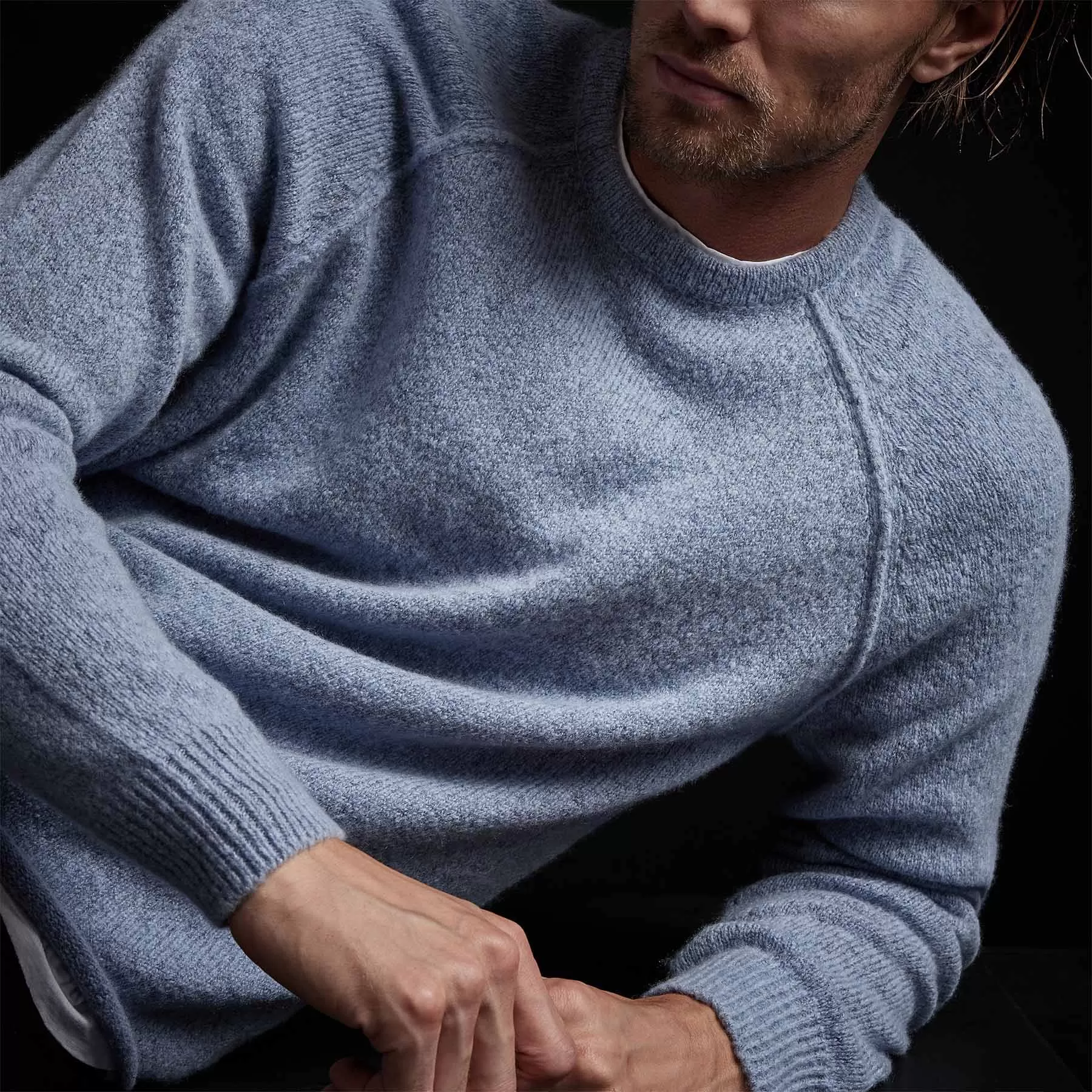 Mid Gauge Cashmere Sweatshirt - Atlantic