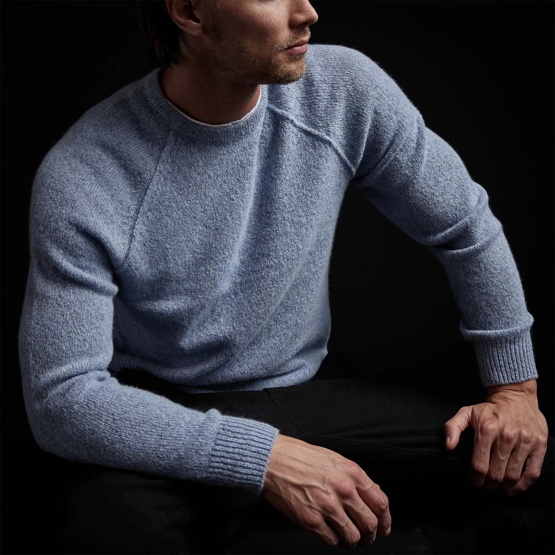 Mid Gauge Cashmere Sweatshirt - Atlantic