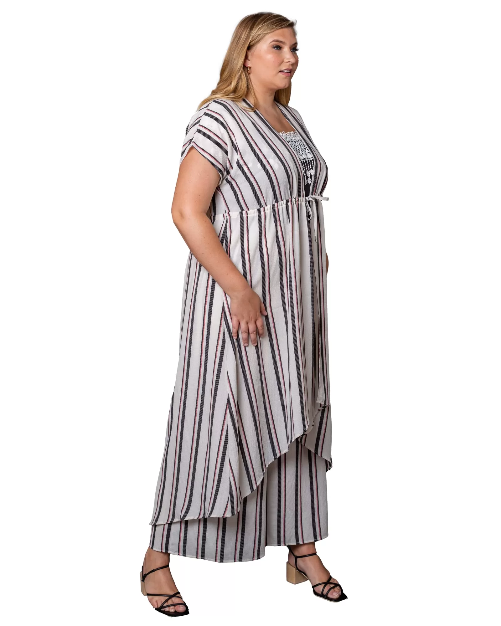 Nolita Striped Tie-Front Tunic Top | Ivory