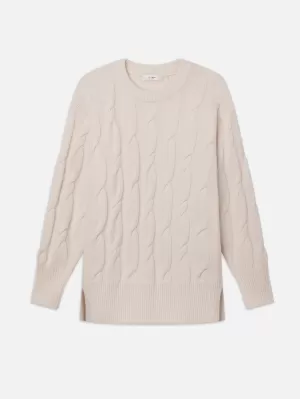 Oversized Cable Knit Sweater -- Cream