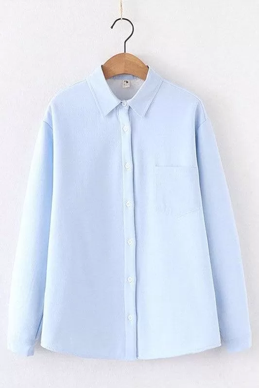 PURE COTTON THICK FLEECE WARM WINTER SHIRT FOR WOMEN