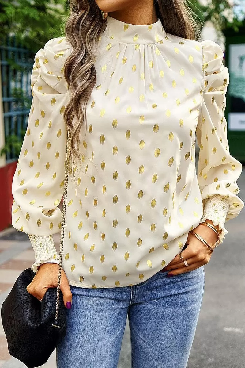 ROUND NECK RUFFLED SLEEVE LOOSE TOP