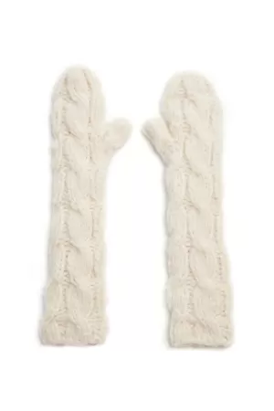 Scarlett Knit Mittens in Ivory Welfat Cashmere