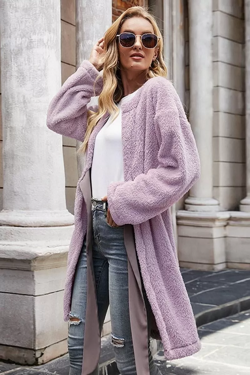 SOFT CHUNKY KNIT BANDAGE OPEN FRONT CARDIGAN