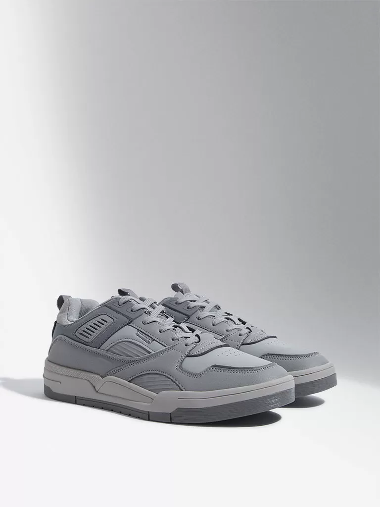 SOLEPLAY Grey Chunky Lace-Up Sneakers