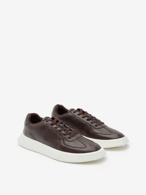 SOLEPLAY Tan Solid Lace-Up Sneakers