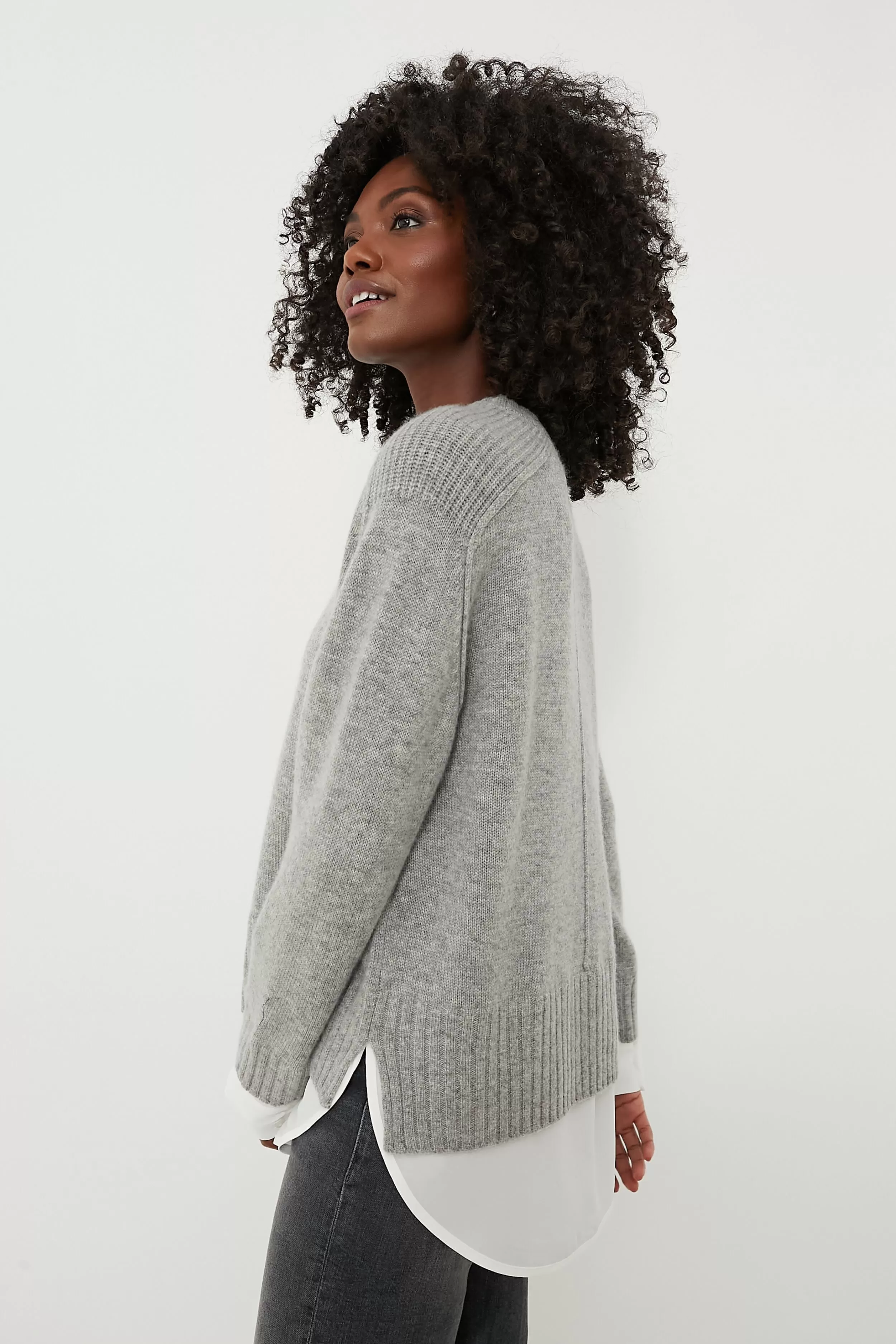 Sterling Melange Parson Crew Looker Sweater