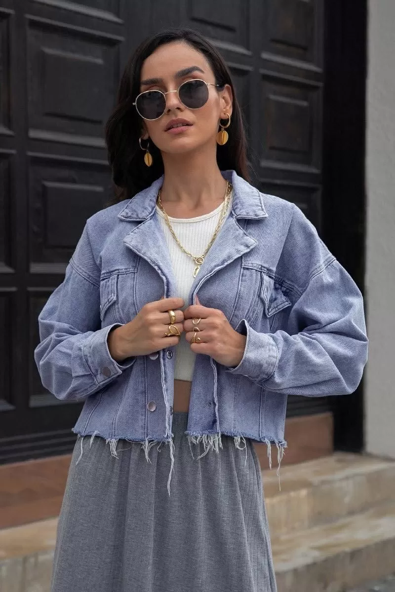 STREET HIPSTER JANE DENIM LAPEL JACKET