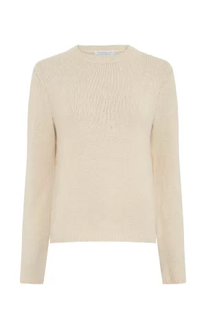 Titus Knit Sweater in Ivory Cashmere