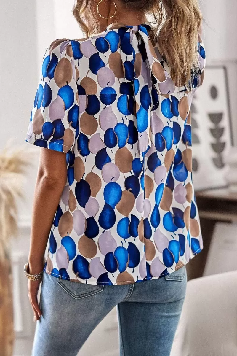 UNIQUE PATTERN HALF NECK BLOUSE