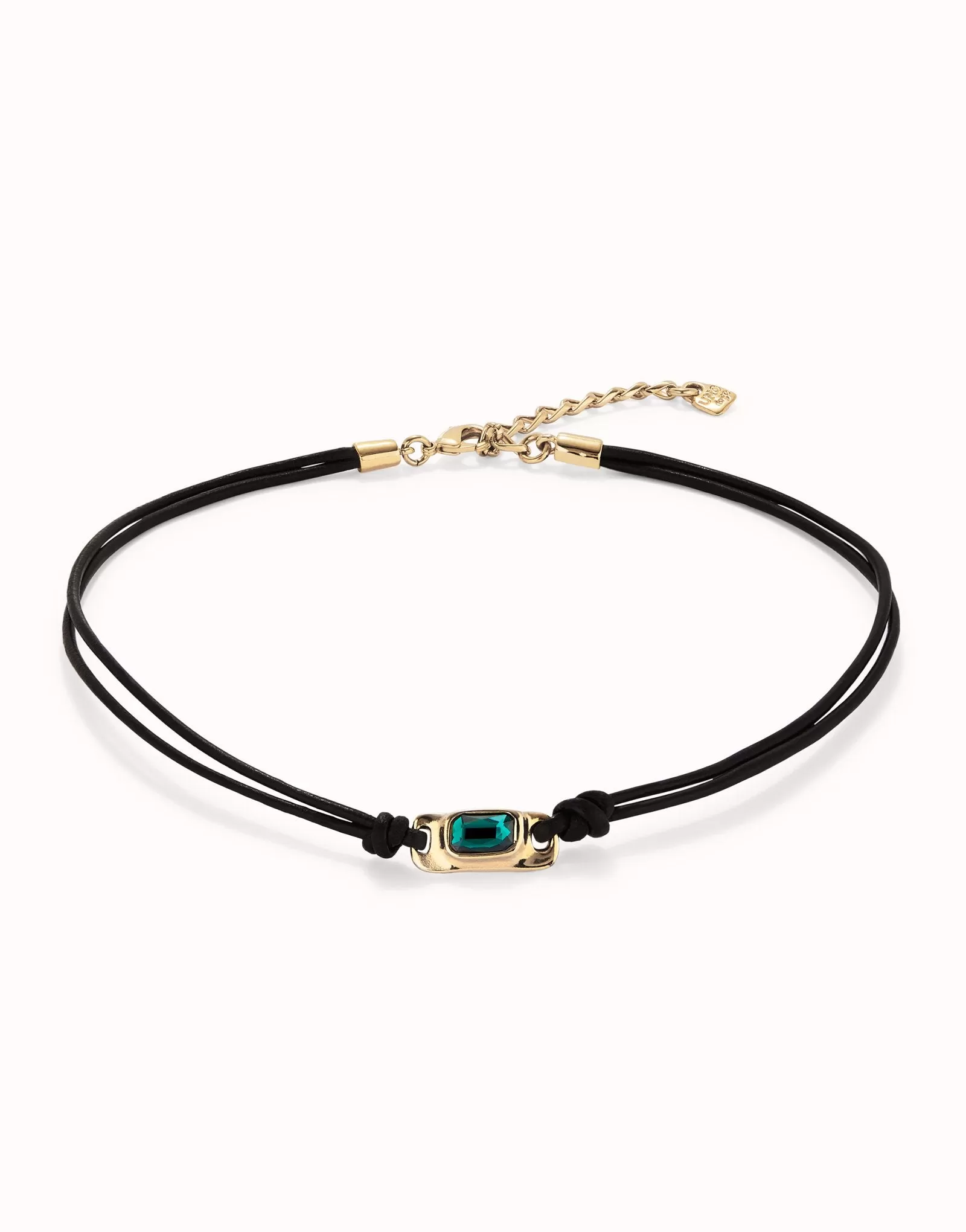 UNOde50 Ser Magnetica Colgantes Leather Necklace - Gold Plated