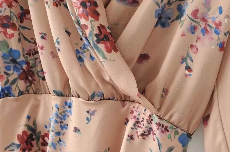 VINTAGE FLORAL WRAP BODYSUIT