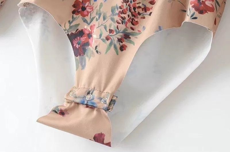 VINTAGE FLORAL WRAP BODYSUIT