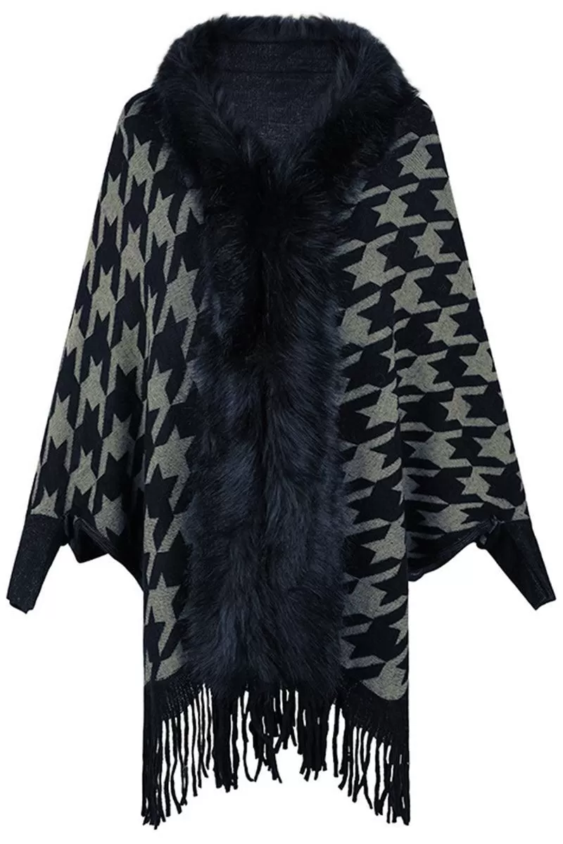 WOMENS OPEN FRONT FUR SHAWL JACKET